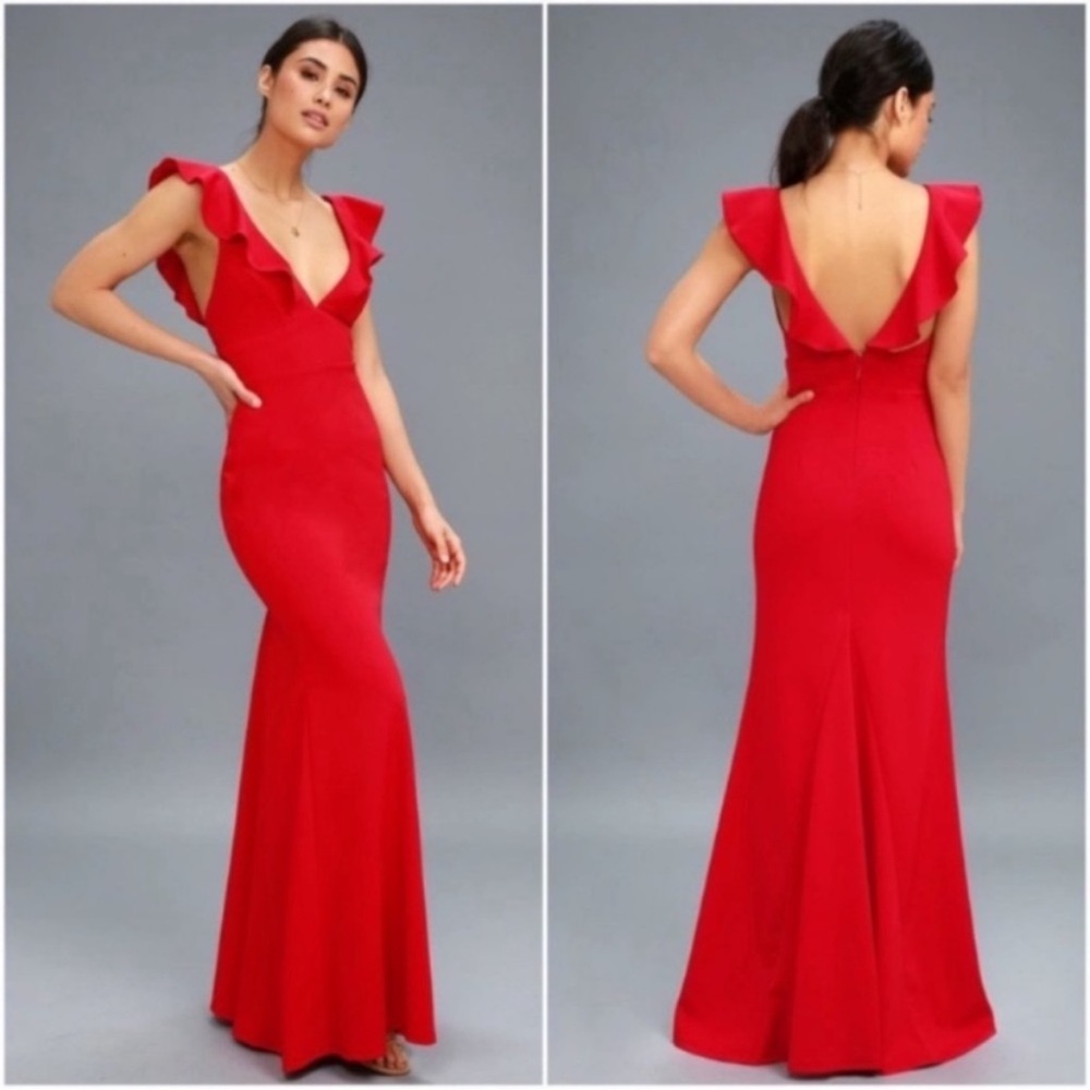 Lulus Perfect Opportunity Red Maxi Dress
Size medium